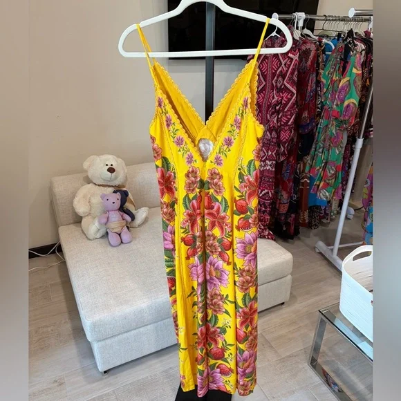 Farm Rio: Yellow Summer Fruit Scarf Euroflax™ Maxi
Dress - Picture 10 of 12